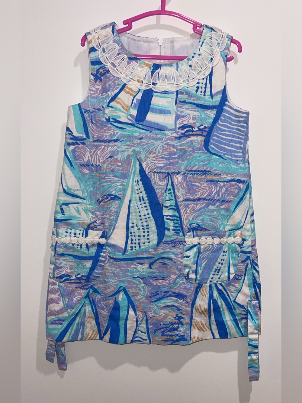 Lilly Pulitzer Girls Sailboat Print Shift Dress